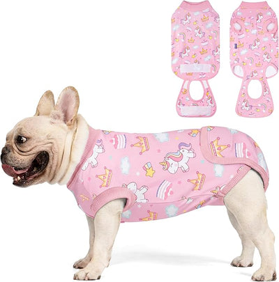 cyeollo Recovery Suit for Dogs Surgery Suit Female Spay Soft Pet Onesie Bodysuit After Sugery Male Dog Neuter Pet Clothes Small Medium Dogs Surgical Recovery Shirt, Unicorn L