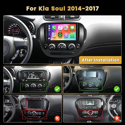 【8 Core 4+64G 】 Hikity for Kia Soul (Manual A/C) 2014-2017 Radio Android Car Stereo 9 Inch IPS Touchscreen Car Radio Wireless Carplay Android Auto 59UI GPS WiFi 32EQ DSP Backup Camrea
