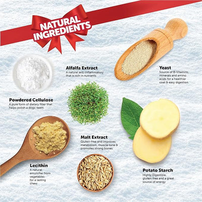 Wellness WHIMZEES Holiday Natural Dog Dental Treat, Christmas Winter Seasonal Gift, Chews, Freshens Breath, Medium Size, 6.3 oz Bag, 6 Count