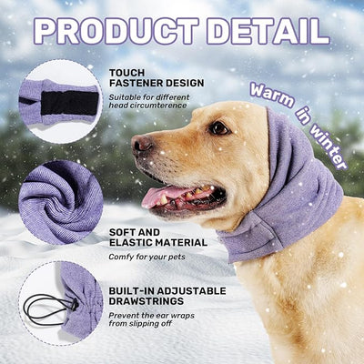 Dog Calming Hoodie, No Shake Ear Wraps for Dogs, Adjustable Dog Ear Muffs for Noise Protection, Ear Wrap Head Cover for Head Warp Anxiety Relief, Hematoma, Grooming and Force Drying