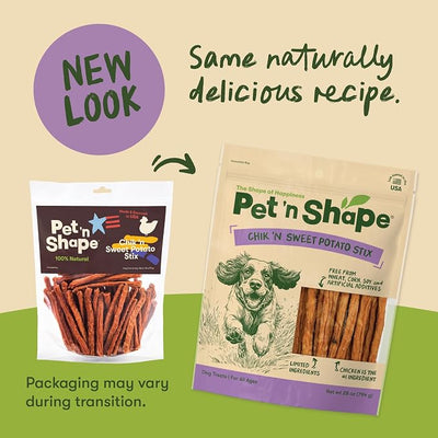 Pet 'n Shape Chik 'n Sweet Potato Stix – Made and Sourced in The USA- Natural Healthy Dog Treats, 28 Ounce