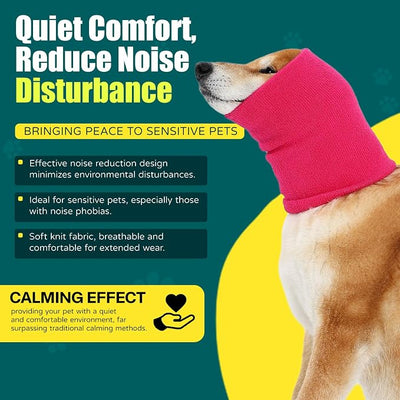 Dog Calming Hoodie Quiet Head Cover Sleeves Double Layer Thickened Dog Ear Muffs Noise Protection,Dog Hematoma Ear Wrap, Dog Headband for Anxiety Relief for Bath, Thunderstorms