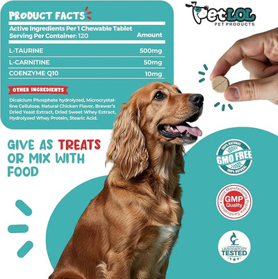 Taurine Supplement for Dog – with CoQ10, Taurine and L-Carnitine for Dogs