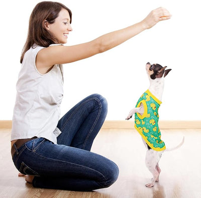 Adorable Yellow Duck Dog Shirt: Lightweight Polyester Cartoon Puppy Vest, Small Medium & Large Dog T-Shirt, Summer Pet Clothes, Cute Dog Apparel, Breathable Dog Tank Top Purple XL