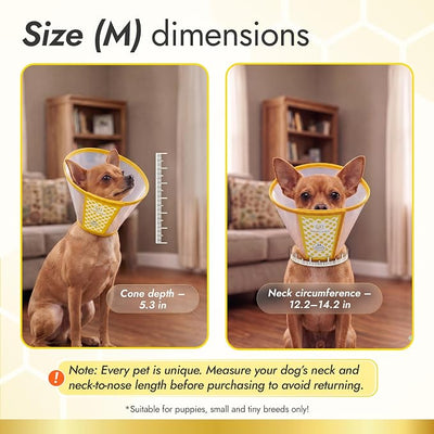 Cone for Dogs to Stop Licking & Scratching Wounds – Adjustable Dog Cone Alternative for Puppies & Small Breeds – Grooming & Post-Surgery Care – Elizabethan Collar for Neck Circumference 12.2-14.2 in