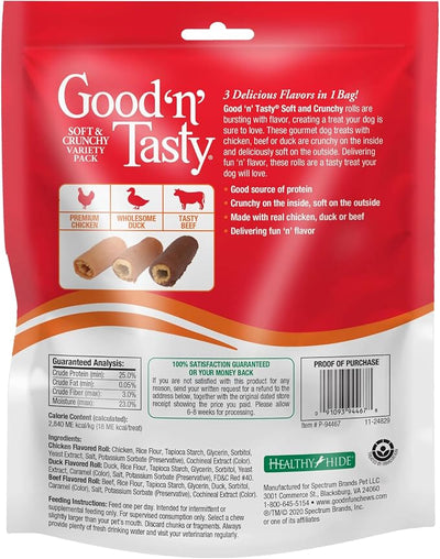 Good ‘N’ Tasty Soft and Crunchy Variety Pack, 8 Ounces, Treats for Dogs (Pack of 4)
