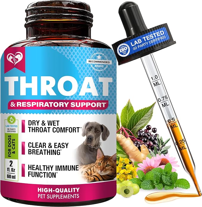Kennel Cough Treatment & Natural Infection Medicine for Dogs & Cats - Respiratory & Cold Cough Relief - Collapse Trachea & Cat Asthma Support