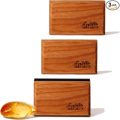 Drift Car Air Freshener - The Original Wood Air Freshener - Car Odor Eliminator - Long Lasting Scent - Metal Clip - Essential Oils - Clean Ingredients - Amber Scent 3 Pack Starter Kit - CLIP INCLUDED