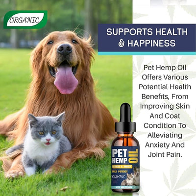 Hemp Oil for Dogs and Cats - 3 Pack Max Potency Organic Helps with Аnxiеty, Calming, Pain Relief, Hip Joint, Arthritis, Seizures Fast Results Supplement for Small & Large Pets with Omega 3-6-9 Oil