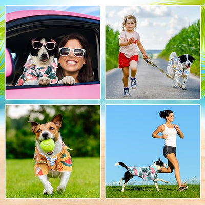 Weewooday 4 Pieces Small Pet Summer T-Shirts Hawaii Style Floral Pet Dog Shirt Breathable Cool Clothes Beach Seaside Puppy Sweatshirt for Puppy(Lovely Style,X-Large)