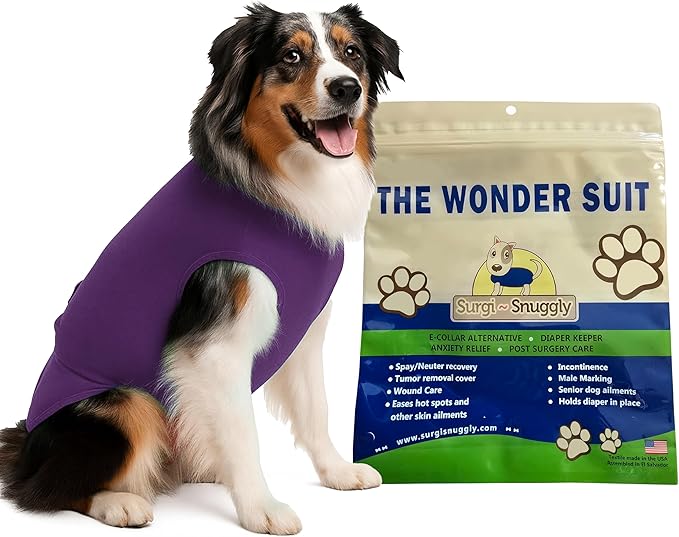 SurgiSnuggly Veterinary Invented Dog Surgical Recovery Suit for Female Spay or Male Dogs Neuters Onesie,Cone Alternative, Original Onesie Bodysuit for After Surgery Small, Medium, Large Dogs PL XL