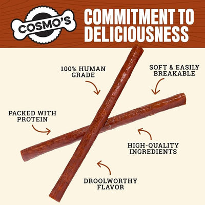 Cosmo's Snack Shack Pork Meat Sticks for Dogs - Original Flavor - All Natural Dog Treat - Made in USA (24 Count Pack of 1)