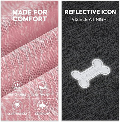 KYEESE 2Pack Dog Shirt, Lightweight Sun Protection Sleeveless Dog T Shirts for Small Dogs Girl, Breathable Pet Reflective Tank Top Summer Dogs Clothes for Outdoor Walking, Pink+Grey, M