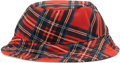 THE WORTHY DOG Plaid Hat for Dogs – Lightweight Pet Sun Hat with Adjustable Chin Strap, Soft Brim & Bright Colors - Red, Medium