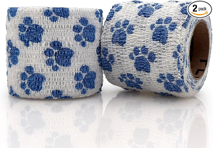 OVIK Health PetFlex Paw Pack – Flexible Self-Adhering Elastic Bandage for Wound Care – First Aid Wrap for Small Animals Like Dogs, Cats, and Other Pets - 2 inch, 2 Rolls