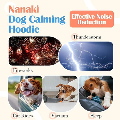 Nanaki Soft Dog Ear Covers For Blow Drying Grooming-Quiet Dog Noise Cancelling Ear Muffs Protection For Sound Thunderstorm,Fireworks,No Shake Head Wrap Hematoma Anti-Scratching,Snood Protector Blue,XL