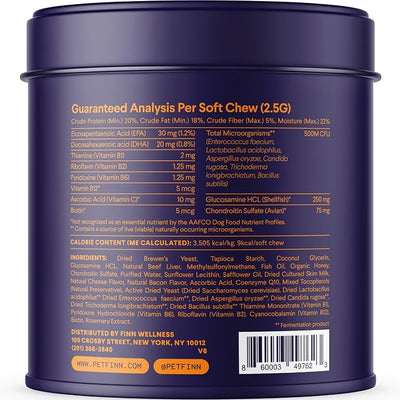 Finn All-in-1 Daily Multivitamin for Dogs | Probiotics & Omegas | 90 Ct | Glucosamine, Essential Vitamins & Minerals | NASC Certified | Vet-Formulated | All Ages & Breeds