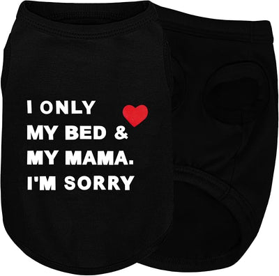 Stylish Cotton Dog Shirt with Print, Soft & Breathable, All-Season Comfort, Fits Most Breeds - Perfect Pet Apparel for Small, Medium, Large Dogs.Black&l