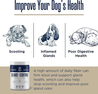 Glands Bowel Support - 120 Delicious Scoot Soft Chews for Scooting, Healthy Anal Glands, and Digestive Health - Made with Pumpkin Powder for Dogs