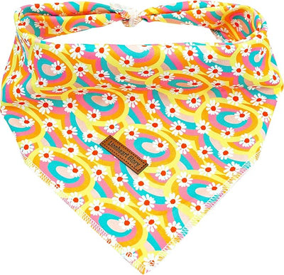 Lionheart glory Dog Bandana Dog Kerchief 1 Pack Washable Soft Comfortable Dog Scarf, Square Adjustable Girl or Boy Flowers Spring Summer Dog Bandanas for Medium Large Dogs