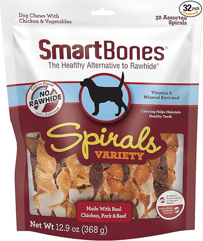 SmartBones Spirals Variety Pack, 32 Count
