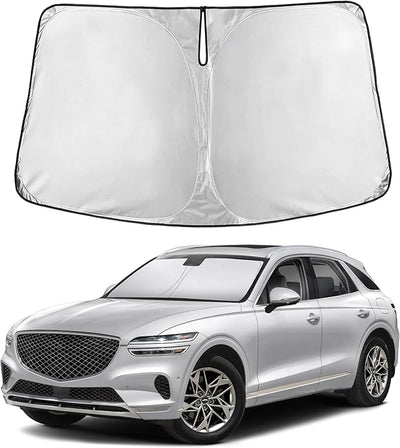 EcoNour Windshield Sunshade Compatible for Genesis GV70 2022-2024 2025 2026, Sun Visor for Front Windshield & Window Sun Shade Cover, UV Heat Blocker & Protector, Car Accessories