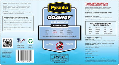 Pyranha Odaway Ready-to-Use Odor Eliminator Spray – Broad Spectrum Scent Neutralizer for Home, Kennel, Car, Bathroom & Gear, Quart