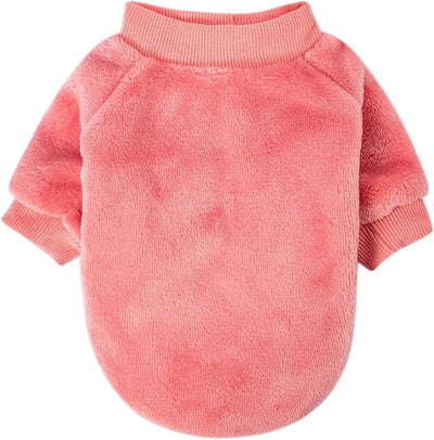 FabriCastle Dog Sweater, 2-Pack Dog Clothes, Soft and Warm Pet Jackets XXS XS for Small Dogs Girl & Cats, Winter Pet Apparel Costumes, Puppy Outfits (Pink,Light Purple, X-Small)
