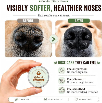 Snout Soother Nose Balm for Dogs & Cats - Natural Healing & Moisturizing Balm for Dry, Cracked Snouts - Plant-Based, Soothing Skin Formula