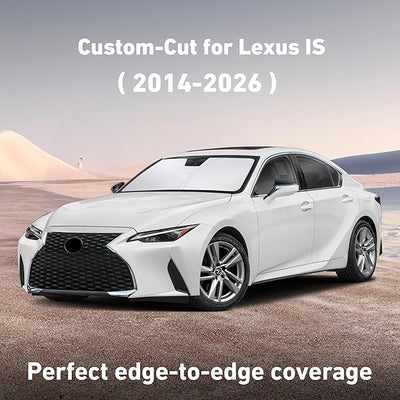 EcoNour Windshield Sunshade Compatible for Lexus IS 300, IS 350, IS 500, IS 250, IS 200T 2014-2024 2025 2026, Sun Visor for Front Window Sun Shade Cover, UV Heat Protector, Car Accessories
