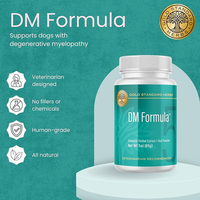 DM Formula Degenerative Myelopathy Relief for Dogs by Gold Standard Herbs, All Natural Granular Herbal Extract, 85 gram Powder