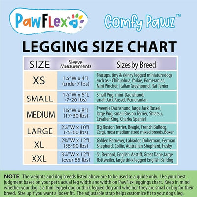 PawFlex Comfy Pawz Cotton Nonslip Protective Leggings for Dogs | Medical Pet Sleeve for Dogs Legs with Non-Slip Silicone Grip at Inner Cuffs and Adjustable Strap for No Twisting or Sliding Down