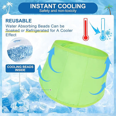 BEAUTYZOO Dog Cooling Bandana for Small Dogs, Instant Chill Out Ice Scarf Pet Bandanas, 2 Pack Adjustable Neck Wrap Cooler,Heat Relief Prevent Sunstroke for Summer Outdoor Camping Training,Pink Green