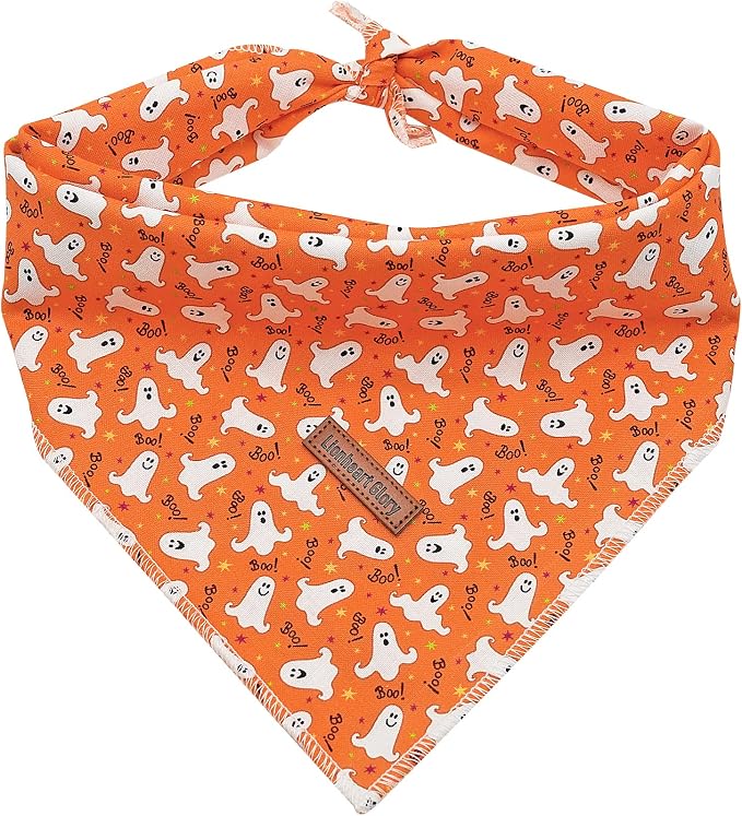 Lionheart Glory Halloween Bandana 1 Pack - Washable Soft Scarf, Square Adjustable for Girl or Boy Dogs, Medium to Large