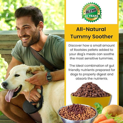 Olewo Rootsies Dog Food Topper – Gentle Daily Digestive Support for Sensitive Stomachs, Fiber for Dogs, Dehydrated Whole Food Nutrients, 2.2 lbs