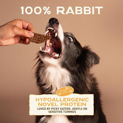 Smart Cookie Single Ingredient Rabbit Jerky Dog Treats - Training Treat Strips for Dogs and Puppies with Allergies, Sensitive Stomachs - Dehydrated, 100% Meat, Grain Free, Made in USA - 3oz, Pack of 3