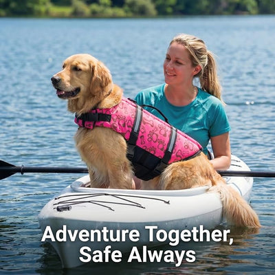 Doglay Dog Life Jacket with Rescue Handle, Dog Life Vest for Swimming Boating, Adjustable Reflective Puppy Swim Vest with Superior Buoyancy for Small Medium Large Dogs