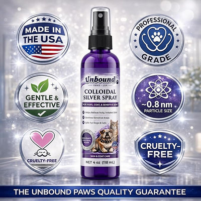 Colloidal Silver Spray for Dogs & Cats – Gentle Skin & Coat Support – Soothes Irritated Skin, Rashes & Scratches – Natural Pet Care – 4 Oz