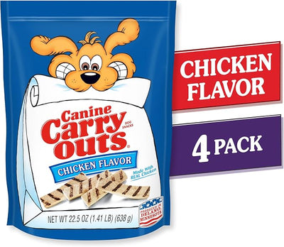 Canine Carry Outs Chicken Flavor Dog Treats, 22.5oz Bag, 4ct