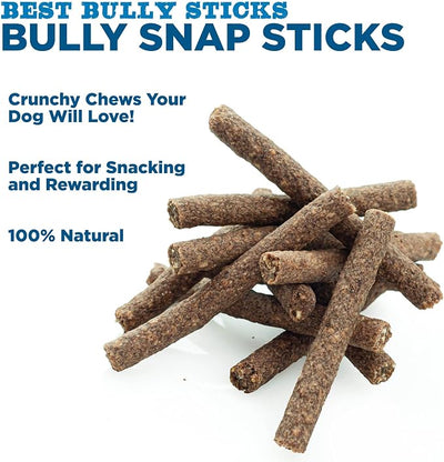 Premium Real Beef Snap Sticks - 20 Count (Pack of 1) - 100% Natural, No Additives, USA Packed, Easy to Digest, Rawhide-Free, High Protein, Great for Puppy Training