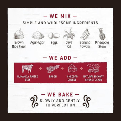 Earth Animal No Hide Strips - Natural Rawhide Free Dog Chew Strips, Barbeque Bacon Cheeseburger - 4 Count