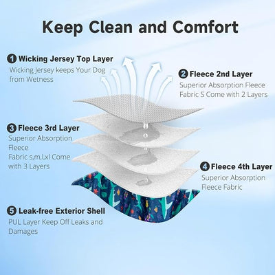 Male Dogs Diapers Belly Bands(4Pack), Washable Reusable Male Boy Doggy Wraps Panties for Doggie Puppy Pooping Potty Training Incontinence Marking Pañal para Perro Medium