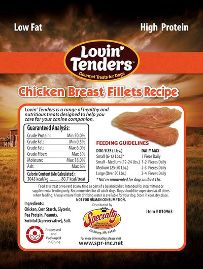 Lovin Tenders Chicken Breast Fillets Dog Treats (2 Pack - 7 oz per Pack)