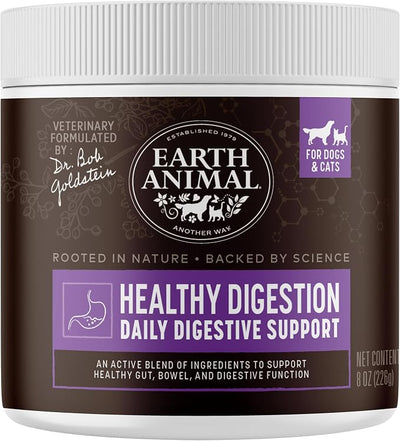 Earth Animal Apothecary Powder Supplement - Healthy Digestion Nutritional Powder for Dogs & Cats - 8 oz