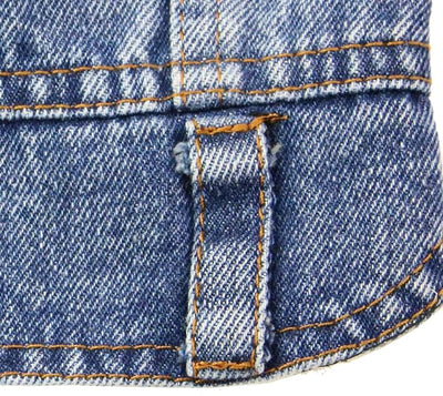 Vintage Washed Denim Dog Jeans Jacket for Small & Medium Dogs & Cats - Lapel Vests with Scratch-Resistant Design