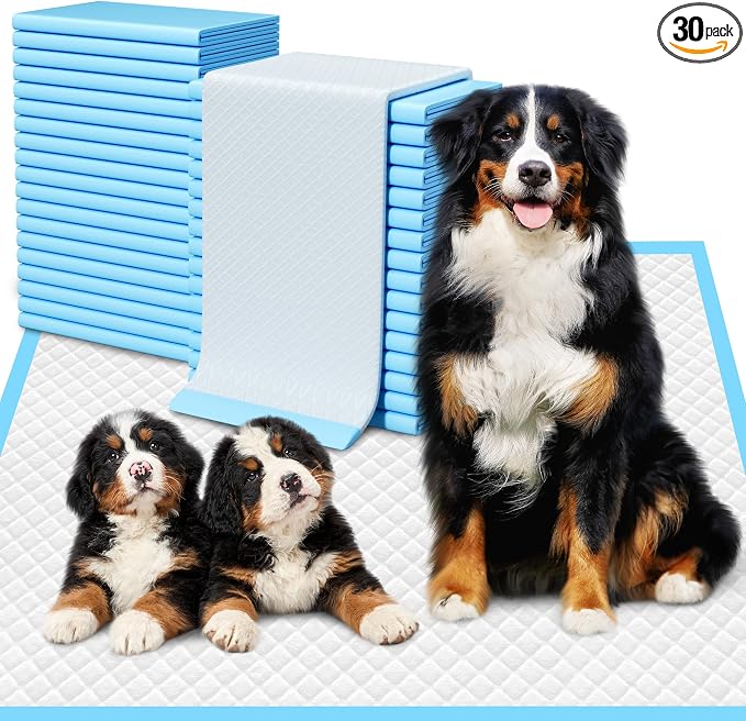 Extra Large Puppy Pads 28" x 34"-30 Count, Super Absorbent Dog Pee Pads Quick Drying Leak-Proof X-Large Dog Training Pads Disposable Training Pads for Dogs Puppies Cats