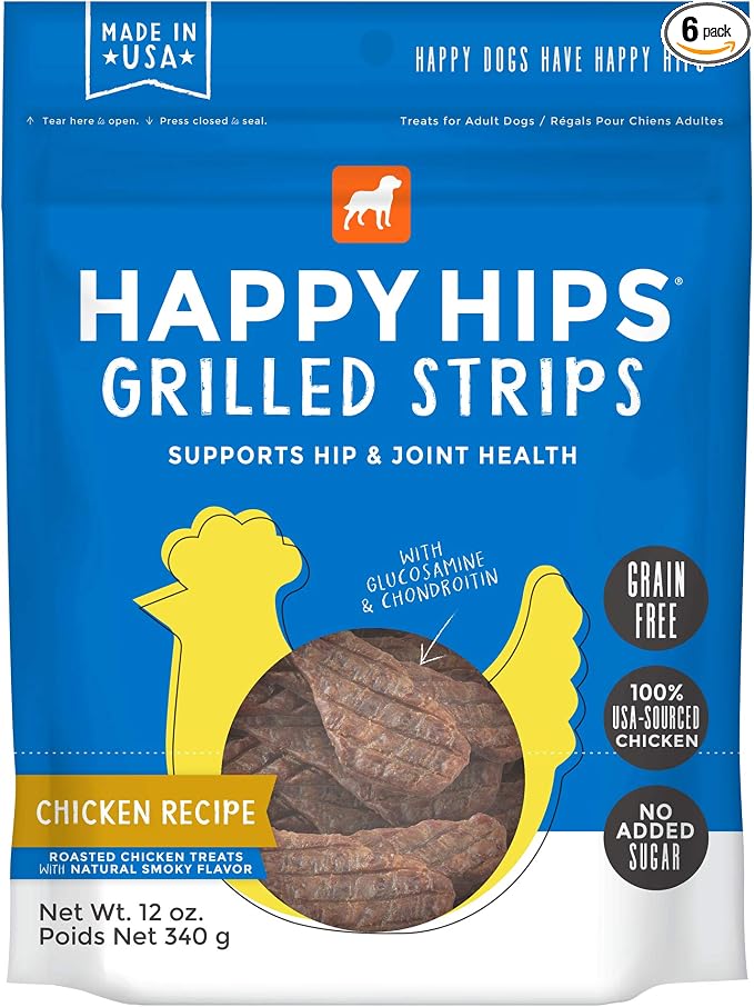 Happy Hips Grilled Dog Treats, Chicken, 12 oz. Pouch