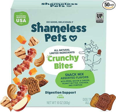 Shameless Pets Crunchy Dog Treats - Snack Mix Variety, 10oz - Healthy Dog Biscuits & Cookies Treats for Small, Medium, and Large Dogs - Made in The USA - Free from Corn & Soy