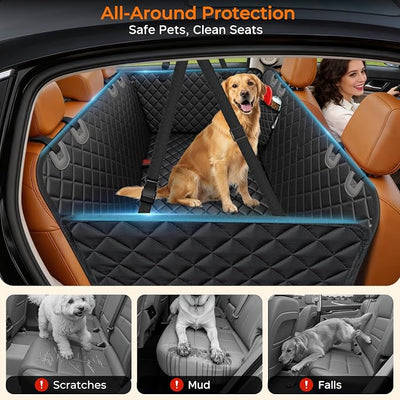 URPOWER 900D Heavy Duty Scratch Proof Dog Car Seat Cover for Pets 100% Waterproof Seat Cover Hammock Nonslip Durable Soft Back Seat Covers for Cars and SUVs