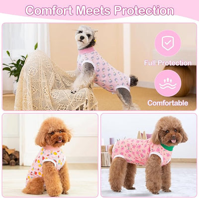 Coppthinktu Recovery Suit for Dogs After Surgery, Dog Onesie Surgery Recovery Suit for Female Spay, Soft Male Surgical Pajamas Bodysuits for Small Medium Puppy to Anti Licking Dog Cone Alternative